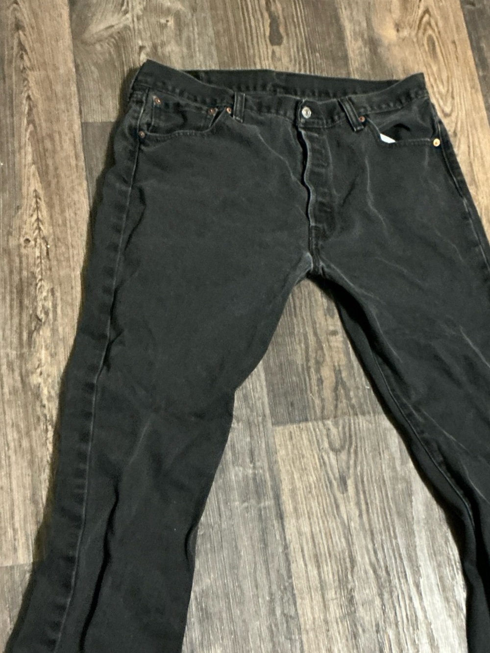 Levi’s 501 original fit button fly jeans black denim 36/29